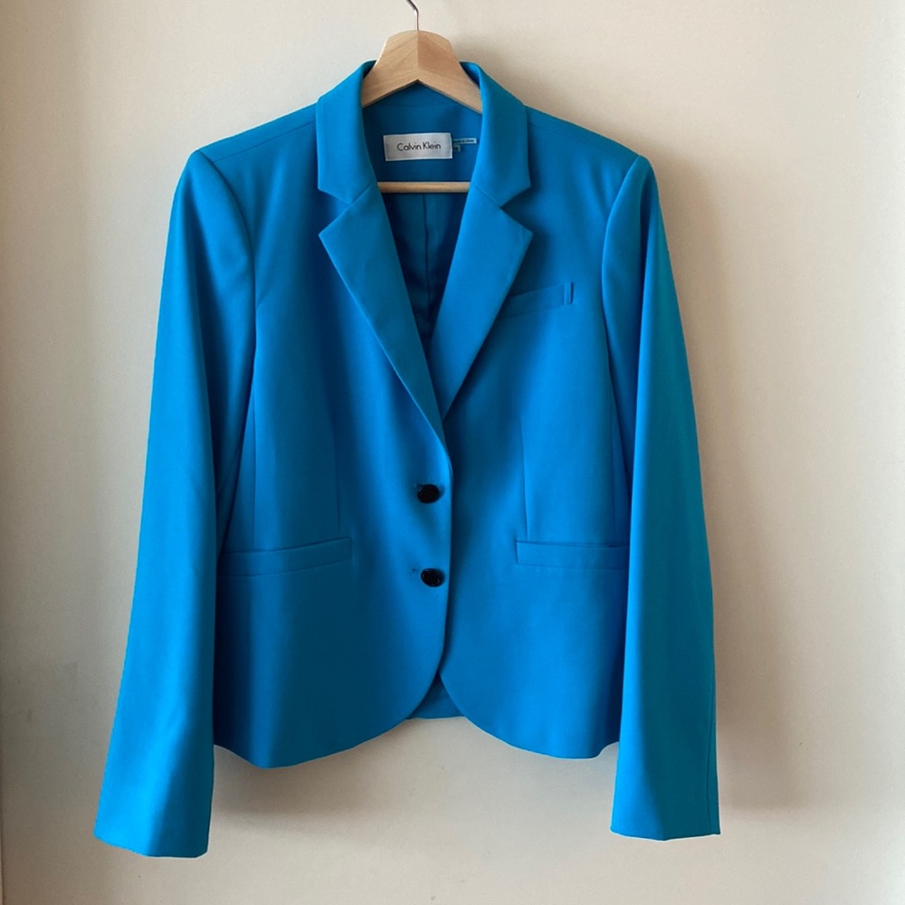 CALVIN KLEIN • Bright Blue Blazer • Size 10